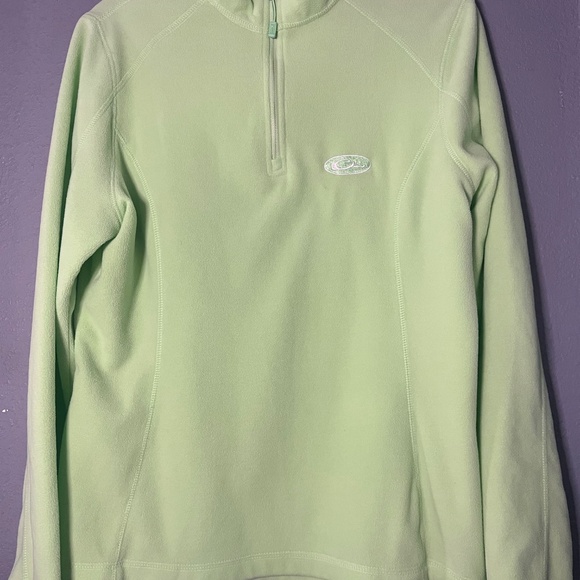 Lady Drake Fleece Pullover Women’s Large 1/4 Zip Polyester Lime Green - Picture 2 of 8